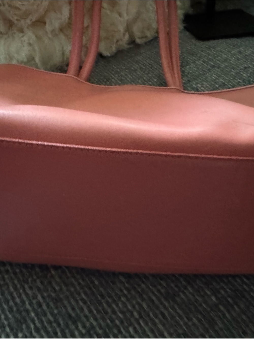 Furla Made in Italy Coral Pink Bow Leather Tote Shoulder Bag - Picture 6 of 9